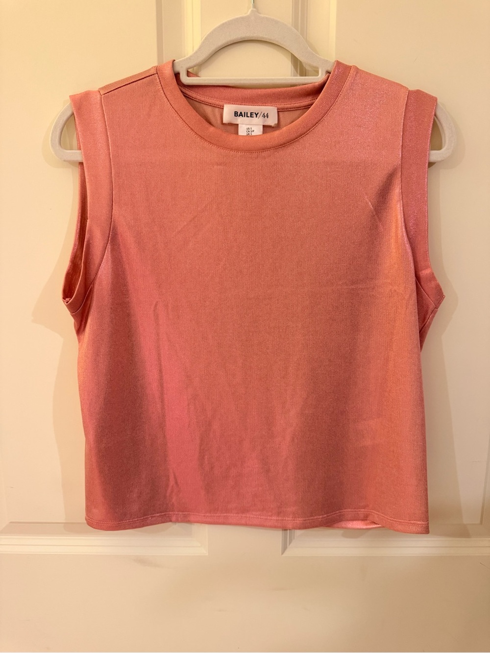 Bailey 44 Pink metallic shimmer Sleeveless Knit Tank Top